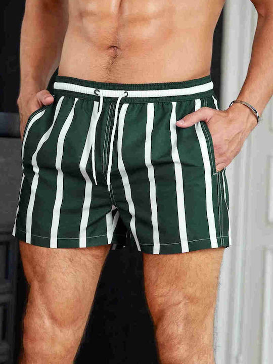 AngelSin Men's Swimwear Shorts Green Striped