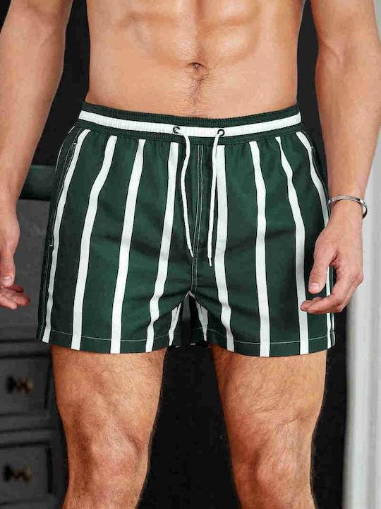 Men's Swimwear Shorts Green Striped