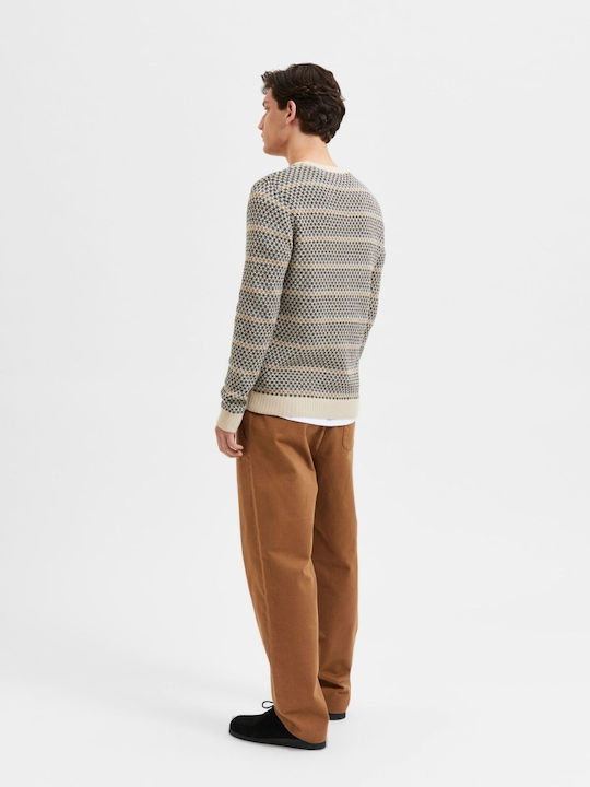 Selected Men's Long Sleeve Sweater Beige