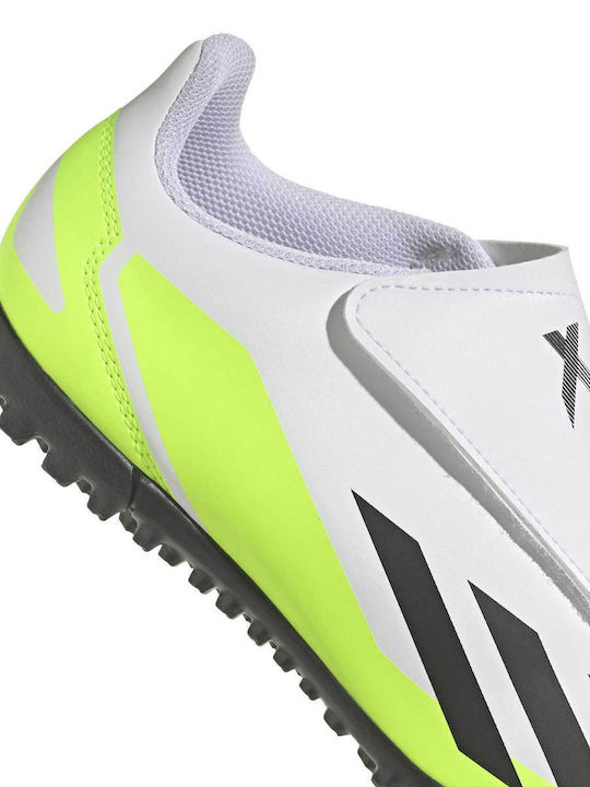 X Crazyfast.4 Kids Turf Soccer Shoes without Laces White