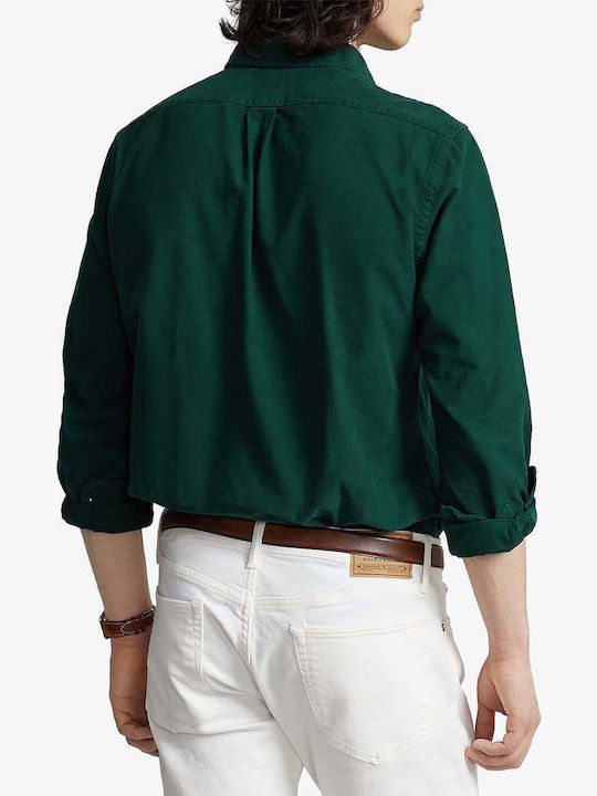 Long-sleeved Denim Shirt Green