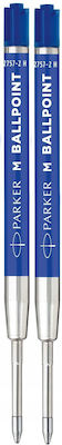 Parker Economy Replacement Ink for Ballpoint in Blue color Ballpoint Medium 2pcs