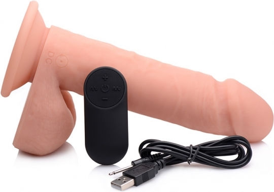 Curve Toys Vibrating Remote Control with Balls Realistic Vibrator with Remote Control 20cm Flesh