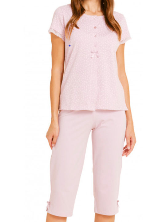 Noidinotte Sommer Damen Pyjama-Set Flieder