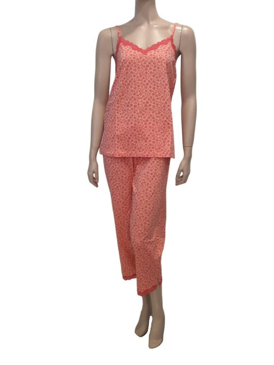 Noidinotte Summer Cotton Women's Pyjama Pants Orange