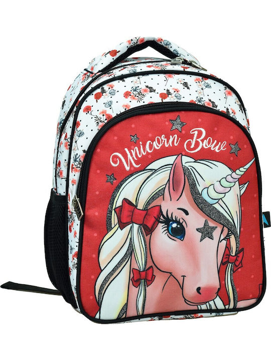 Back Me Up Unicorn Bow School Bag Backpack Kindergarten in Red color