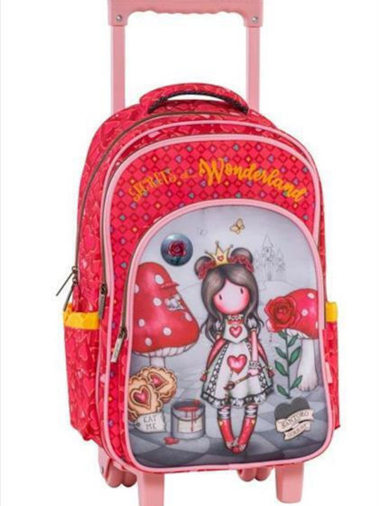 Graffiti Gorjuss School Bag Trolley Elementary, Elementary in Red color