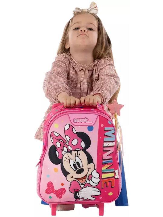 Must Minnie School Bag Trolley Kindergarten in Pink color