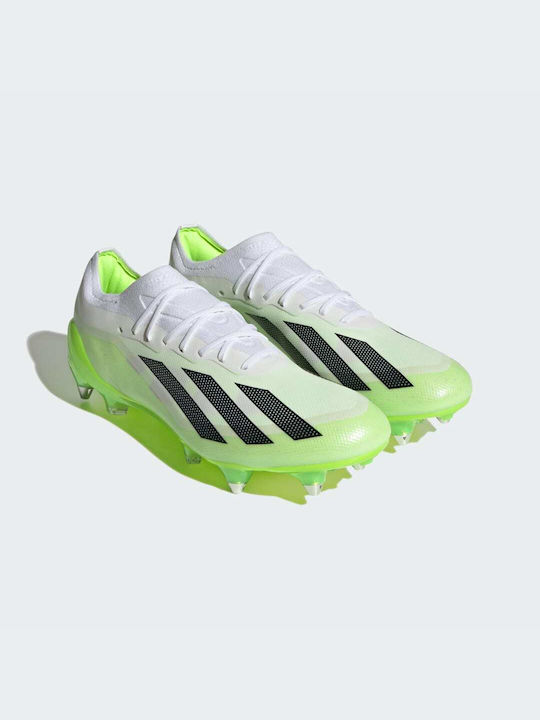 Adidas X Crazyfast.1 SG Scăzut Pantofi de Fotbal cu clești Cloud White / Core Black / Lucid Lemon