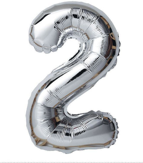 Balloon Foil Number 2 Silver 2 40cm