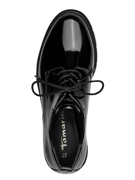 Women's Patent Leather Oxford Shoes Black