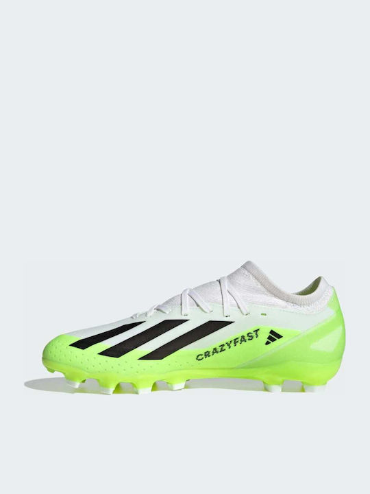 adidas X Crazyfast.3 Football Shoes with Cleats Cloud White / Core Black / Lucid Lemon