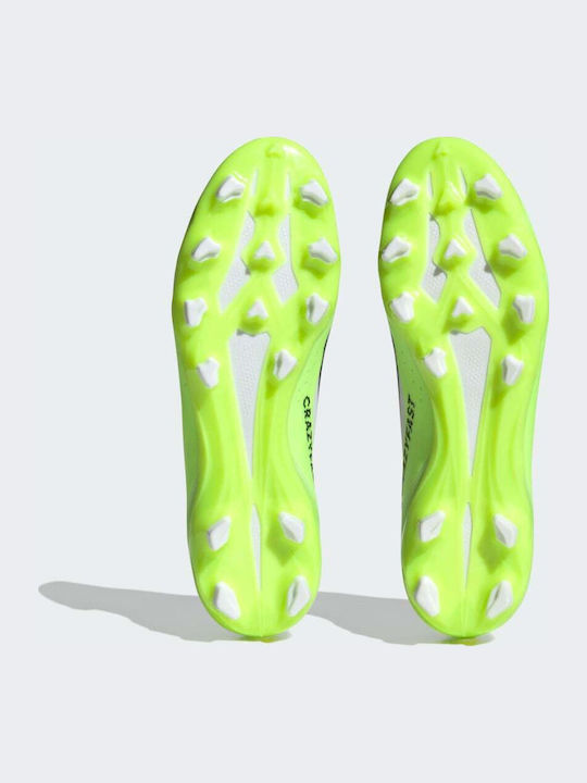 adidas X Crazyfast.3 Football Shoes with Cleats Cloud White / Core Black / Lucid Lemon