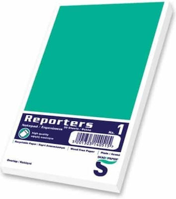 Skag Reporters Notebook Block 50 Sheets A6 with Blank Pages Green