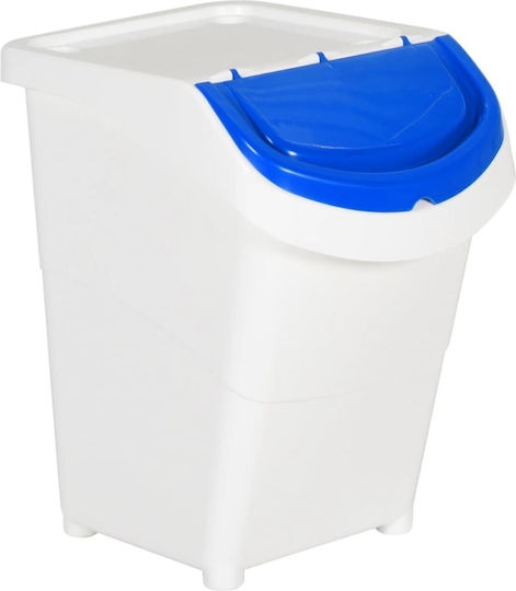 vidaXL Coș de Reciclare Plastic Alb 120lt 3buc