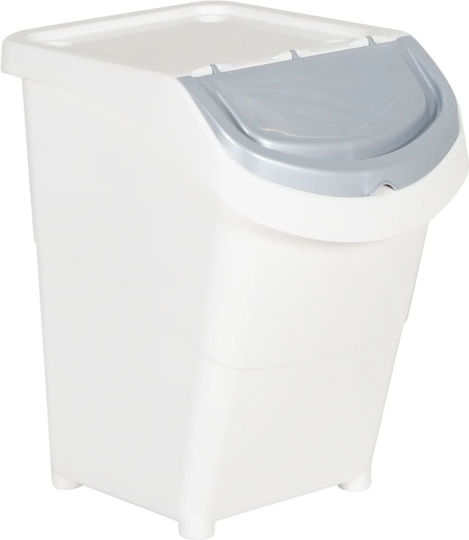 vidaXL Coș de Reciclare Plastic Alb 120lt 3buc