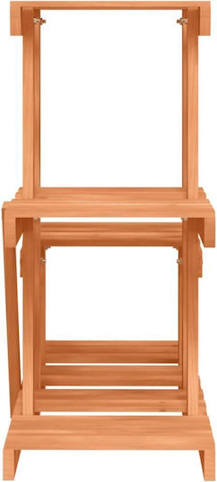 vidaXL Pot Rack Wooden Brown 58cmx25cm / 51cmx51cmcm.