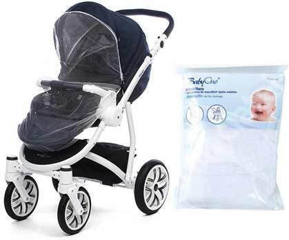 Babyono Plasă Împotriva Țânțarilor Bebe Coș De Cumpărături Happy Summer Albă