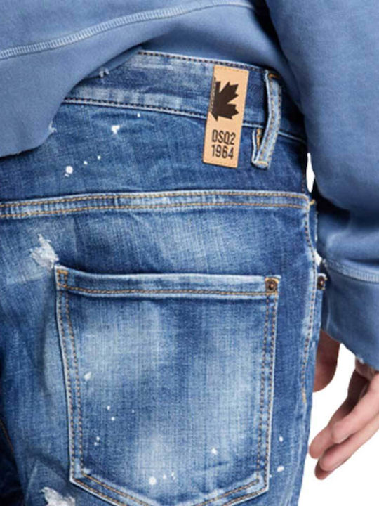 Skater Men's Jeans Pants Elastic with Slim Fit Blue