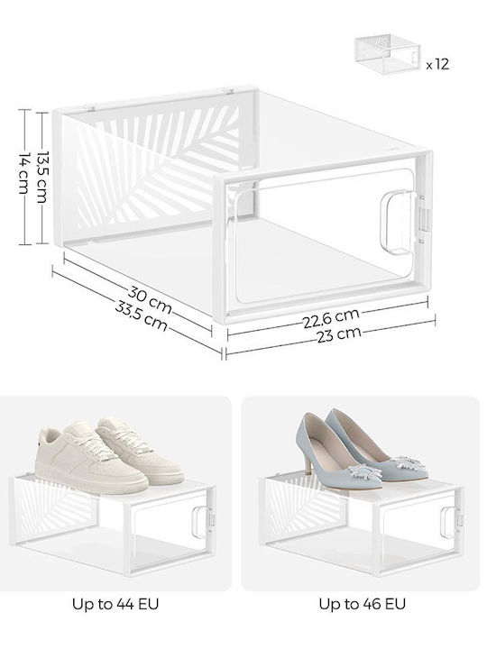 Songmics Kunststoff Aufbewahrungsbox mit Deckel Transparent 12Stück