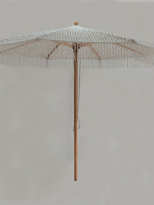 Ομπρέλα Δαπέδου Ξύλινη Μπεζ 2.5x2.5m