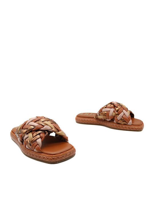 Amelia Women's Flat Sandals in Brown Color