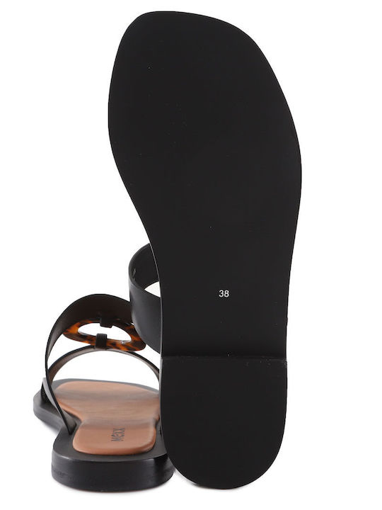 Mexx Leather Women's Flat Sandals in Black Color