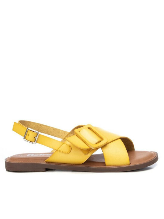 Refresh Women's Flat Sandals with Strap in Yellow Color