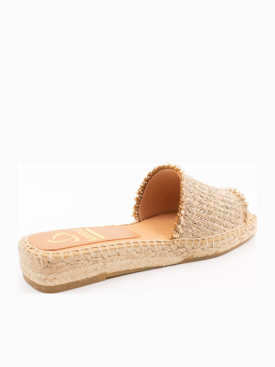 Women's Flat Sandals in Beige Color