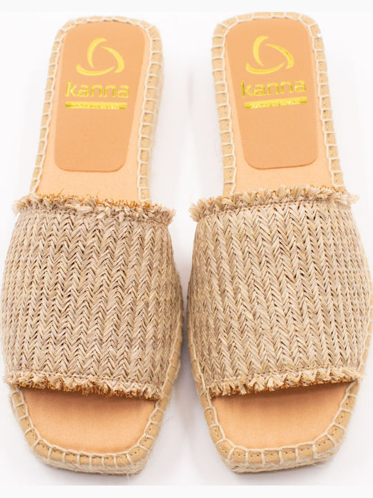 Women's Flat Sandals in Beige Color