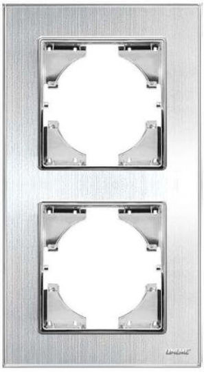 Lineme Switch Frame 2 Positions Vertical Installation in Silver Color 50-00126-18