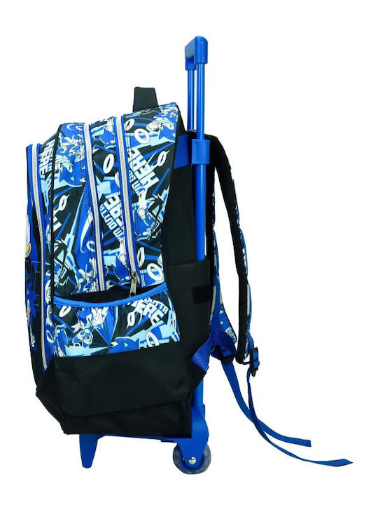 Gim Sonic The Hedgehog Classic School Bag Trolley Elementary, Elementary Black with Water Bottle Holder