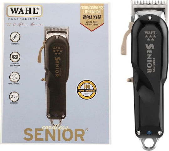 Wahl Professional 5 Star Senior Cordless Professional Rechargeable Hair Clipper Blue 08504-316