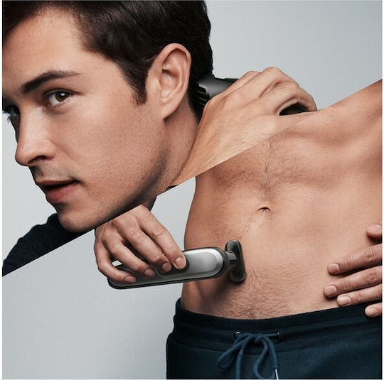 Braun All-In-One Trimmer 7 10 in 1 Σετ Επαναφορτιζόμενης Κουρευτικής Μηχανής Ασημί MGK7220