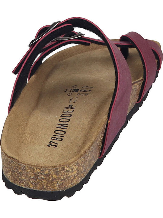 Women's Flat Sandals Anatomic in Burgundy Color