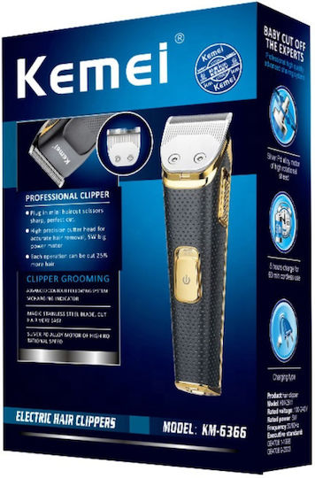 Kemei Rechargeable Hair Clipper Black/Gold KM-6366