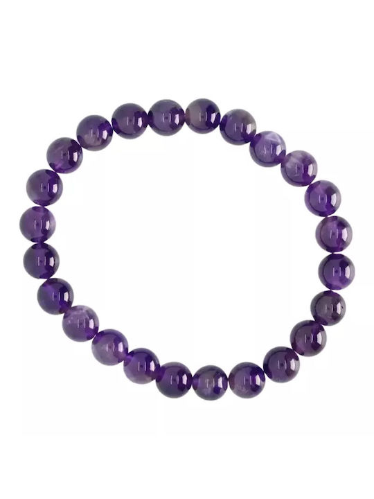 Bracelet Amethyst 8mm made of Cord