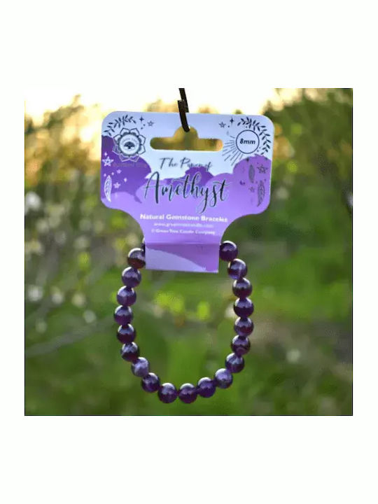 Damen Armband Amethyst 8mm aus Kabel 8cm
