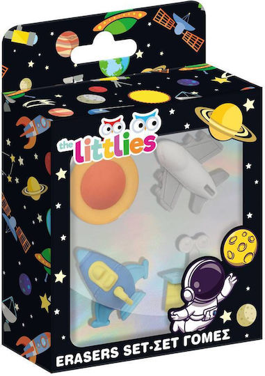 The Littlies Σετ Γόμες για Μολύβι 4τμχ Γαλάζιες Ζωάκια Θάλασσας