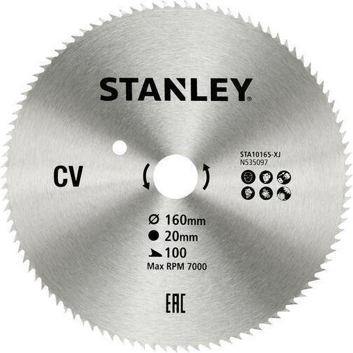 Stanley STA10165 Cutting Disc Wood 160mm with 100 Teeth 1pcs