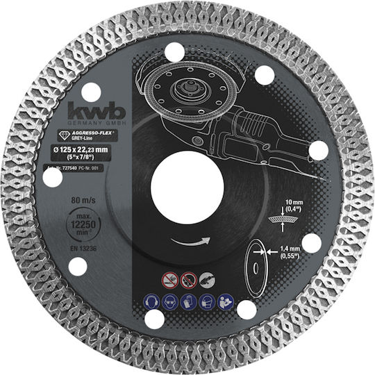 KWB Cutting Disc Construction Materials Hole Diameter 125mm 1pcs