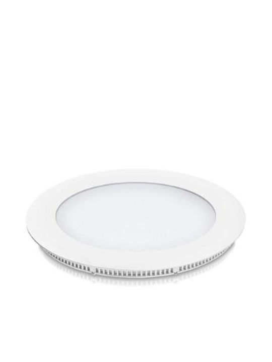 Fos me Στρογγυλό Χωνευτό LED Panel 12W με Ψυχρό Λευκό Φως 6500K 17εκ.