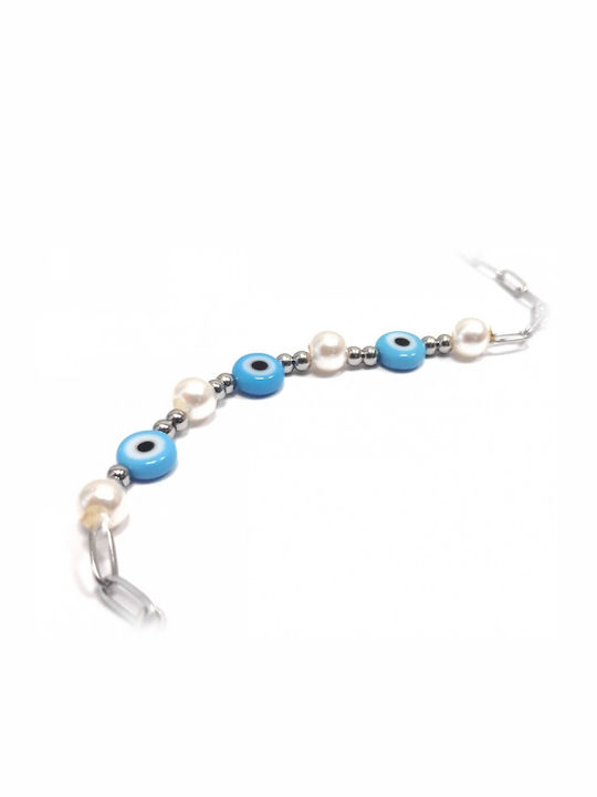 Karma Gifts Bracelet Chain made of Steel with Pearls