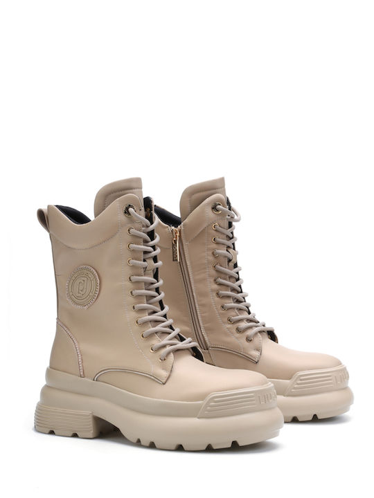 Ghete dama Ankle Boots Bej
