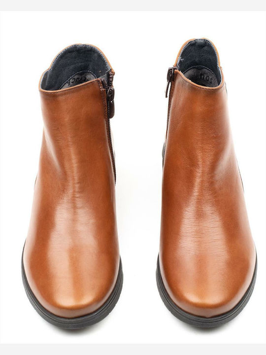Leder Stiefeletten Damen Braun