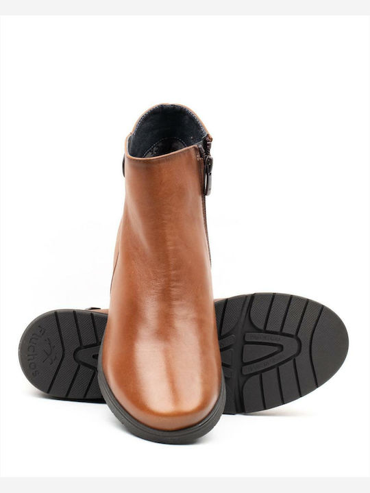 Leder Stiefeletten Damen Braun