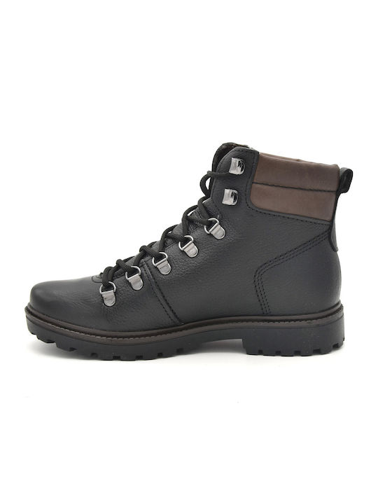 Leder Stiefeletten Damen Schwarz
