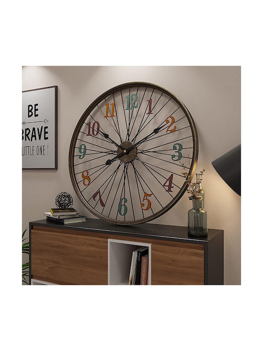 Leise Antikes Wanduhr Metallisch Mehrfarbig Ø60cm