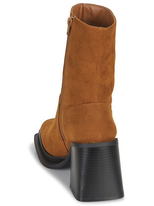 Leder Stiefeletten Damen Braun