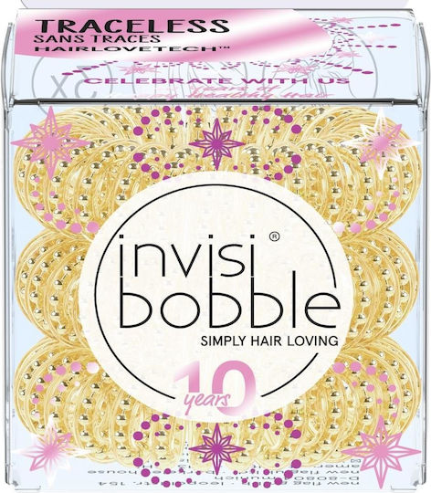 Invisibobble Original Time to Shine Gold Rush Σετ Σπιράλ Λαστιχάκια 3τμχ